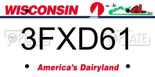 3FXD61 Wisconsin License Plate