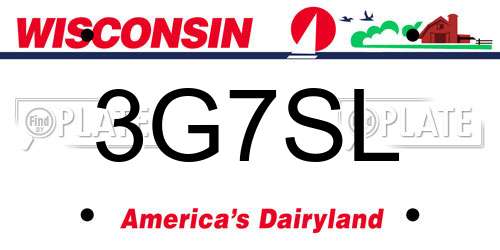 3G7SL Wisconsin License Plate