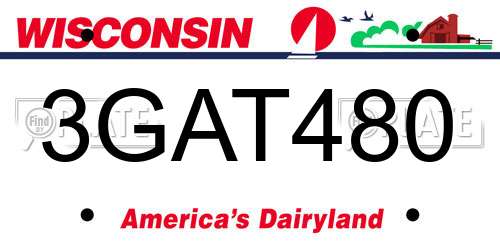 3GAT480 Wisconsin License Plate