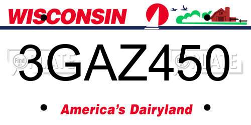 3GAZ450 Wisconsin License Plate