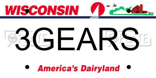 3GEARS Wisconsin License Plate