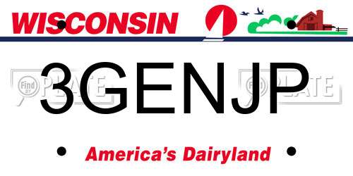 3GENJP Wisconsin License Plate
