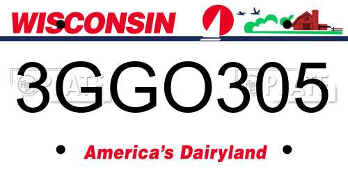 3GGO305 Wisconsin License Plate