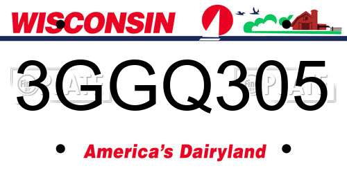 3GGQ305 Wisconsin License Plate