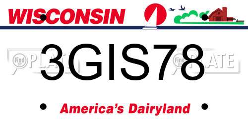 3GIS78 Wisconsin License Plate