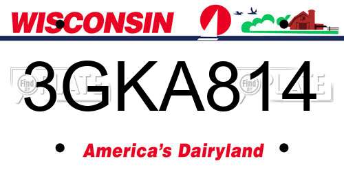 3GKA814 Wisconsin License Plate