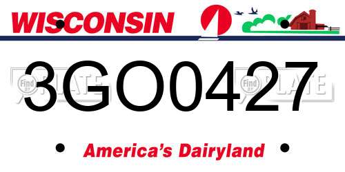 3GO0427 Wisconsin License Plate
