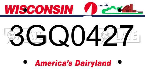 3GQ0427 Wisconsin License Plate
