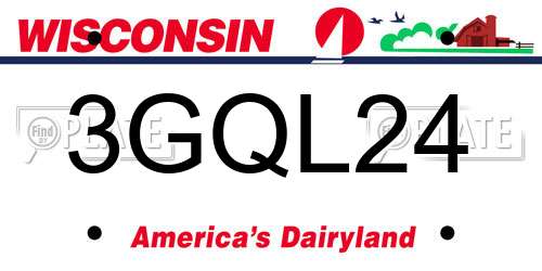 3GQL24 Wisconsin License Plate
