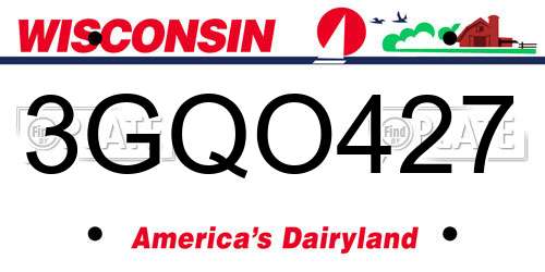 3GQO427 Wisconsin License Plate