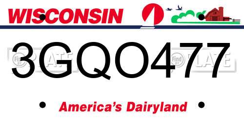 3GQO477 Wisconsin License Plate