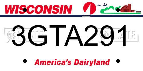 3GTA291 Wisconsin License Plate