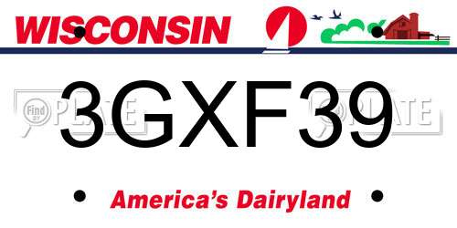 3GXF39 Wisconsin License Plate