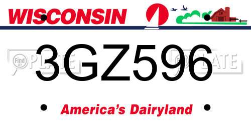3GZ596 Wisconsin License Plate