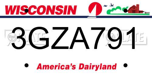 3GZA791 Wisconsin License Plate