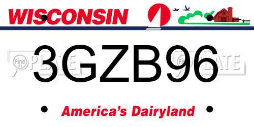 3GZB96 Wisconsin License Plate