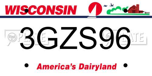 3GZS96 Wisconsin License Plate