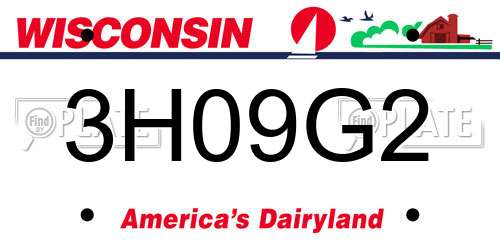 3H09G2 Wisconsin License Plate