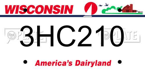 3HC210 Wisconsin License Plate