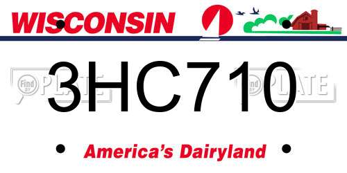 3HC710 Wisconsin License Plate