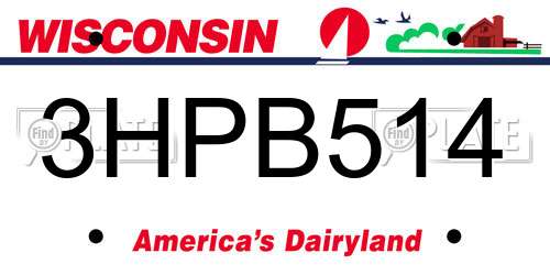 3HPB514 Wisconsin License Plate