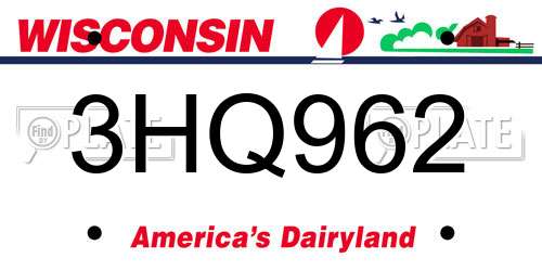 3HQ962 Wisconsin License Plate