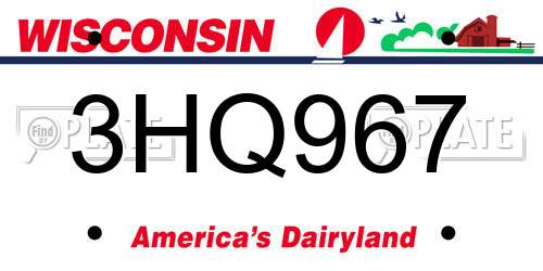 3HQ967 Wisconsin License Plate