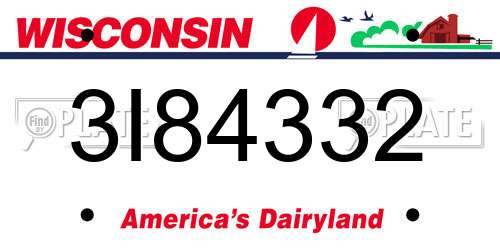 3I84332 Wisconsin License Plate