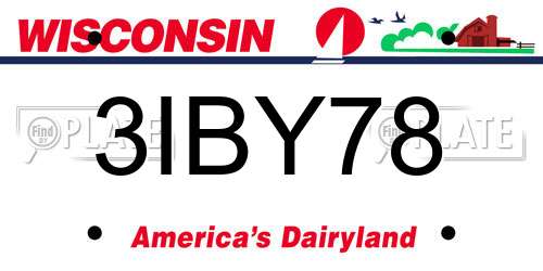 3IBY78 Wisconsin License Plate