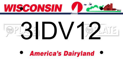 3IDV12 Wisconsin License Plate