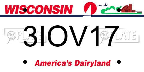 3IOV17 Wisconsin License Plate