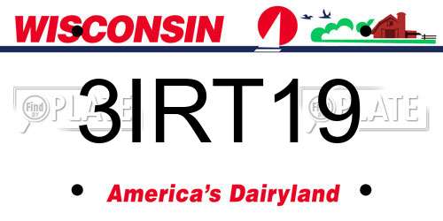 3IRT19 Wisconsin License Plate