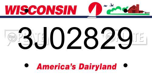 3J02829 Wisconsin License Plate