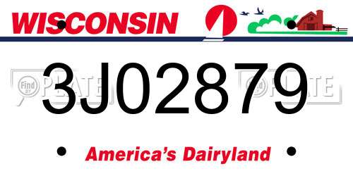 3J02879 Wisconsin License Plate
