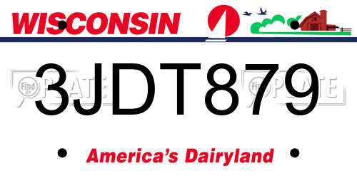 3JDT879 Wisconsin License Plate