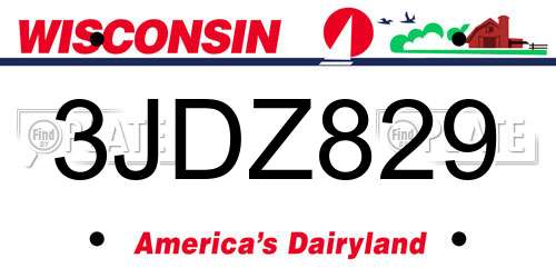3JDZ829 Wisconsin License Plate