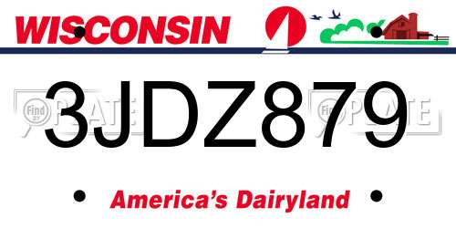 3JDZ879 Wisconsin License Plate