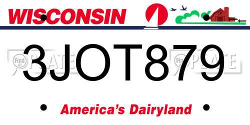 3JOT879 Wisconsin License Plate