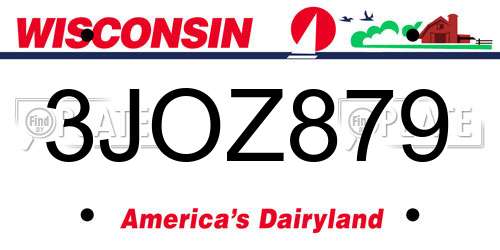 3JOZ879 Wisconsin License Plate