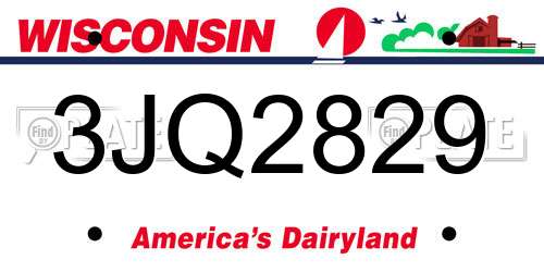 3JQ2829 Wisconsin License Plate