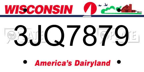 3JQ7879 Wisconsin License Plate