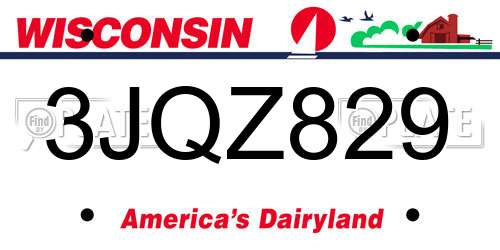 3JQZ829 Wisconsin License Plate
