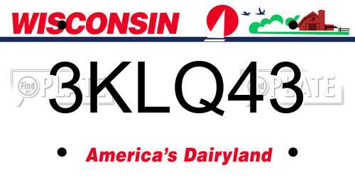 3KLQ43 Wisconsin License Plate