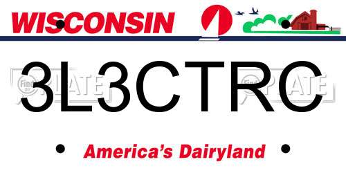 3L3CTRC Wisconsin License Plate