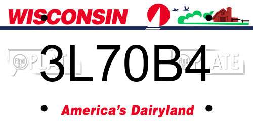 3L70B4 Wisconsin License Plate