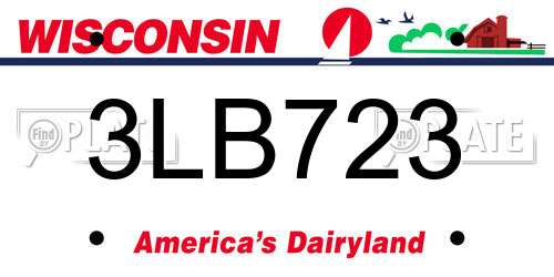 3LB723 Wisconsin License Plate