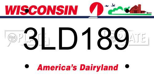 3LD189 Wisconsin License Plate