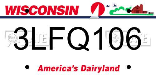 3LFQ106 Wisconsin License Plate