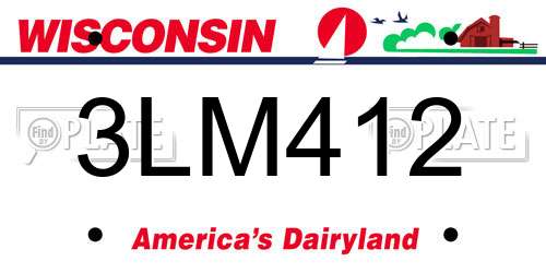 3LM412 Wisconsin License Plate