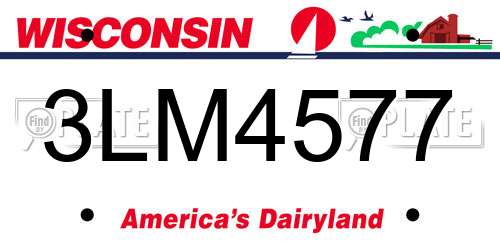 3LM4577 Wisconsin License Plate